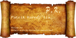 Patrik Kornélia névjegykártya